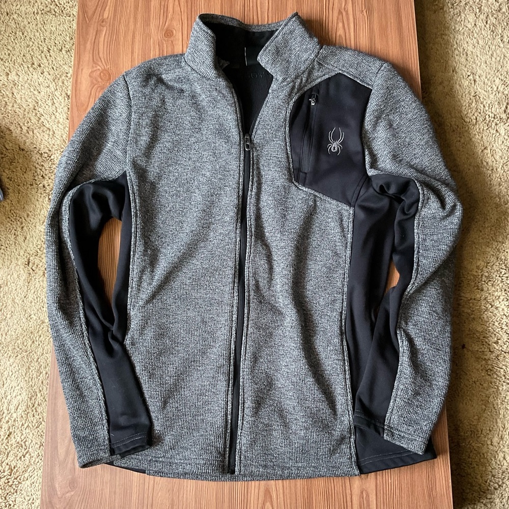 Spyder Performance Jacket Gray and Black Full-Zip men’s size large